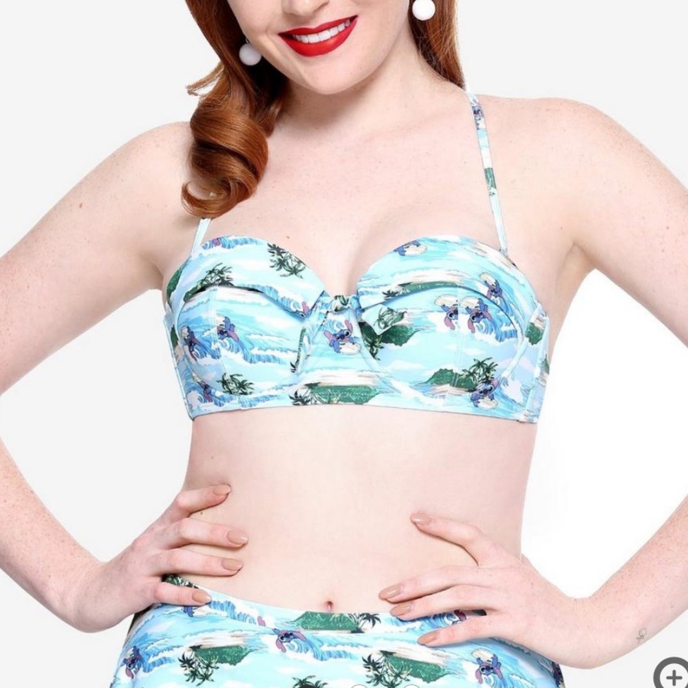 Hot topic Disney Lilo & Stitch retro swim top size small